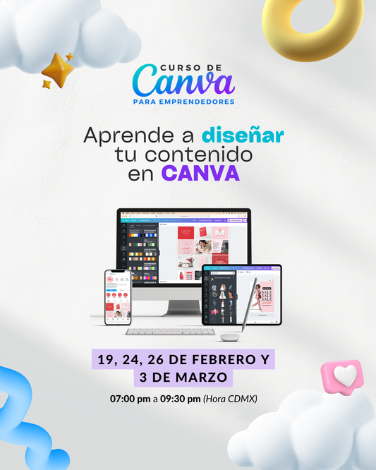 Curso de CANVA FEBRERO para emprendedores + Calendario Beauty Ofertas